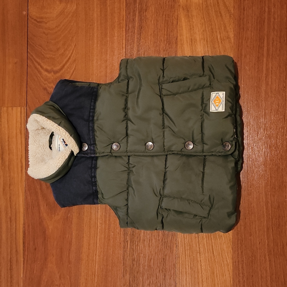NEXT brand Green and Navy Puffer Vest for Boy Size 1.5-2 Years